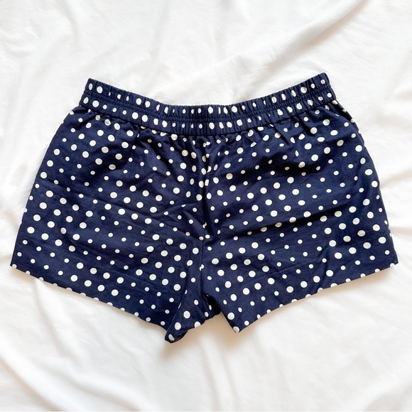 J.Crew Navy Polka Dot Pull On Boardwalk Shorts Elastic Waistband Spring Summer - Picture 4 of 5